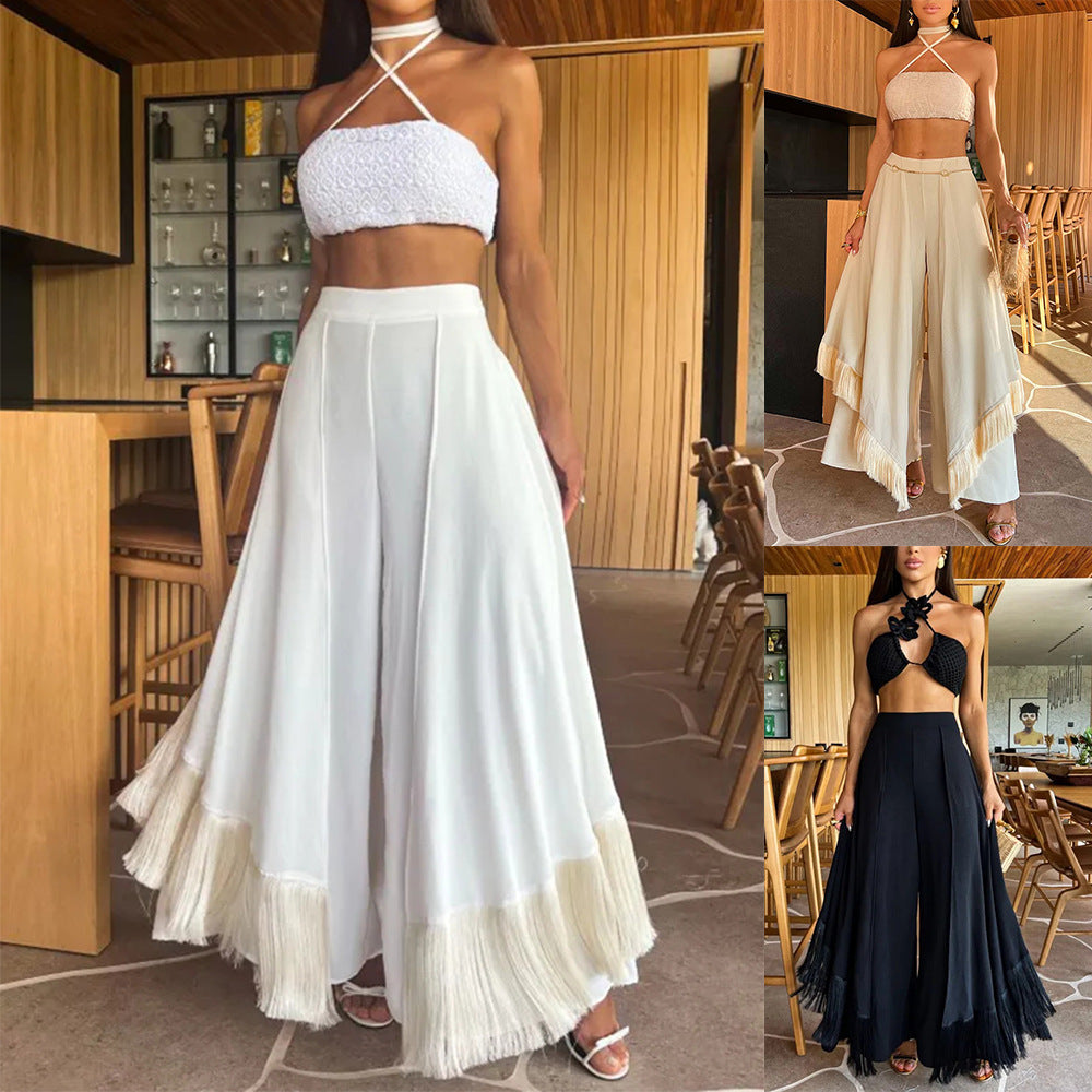 Pantalon Évasé Frangé
