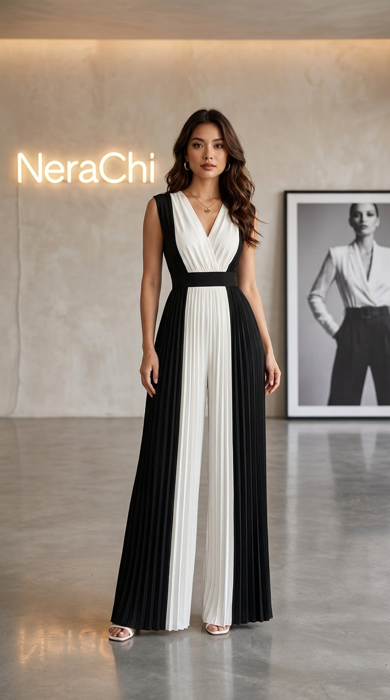 Combinaison Plissée Col V | NeraChi