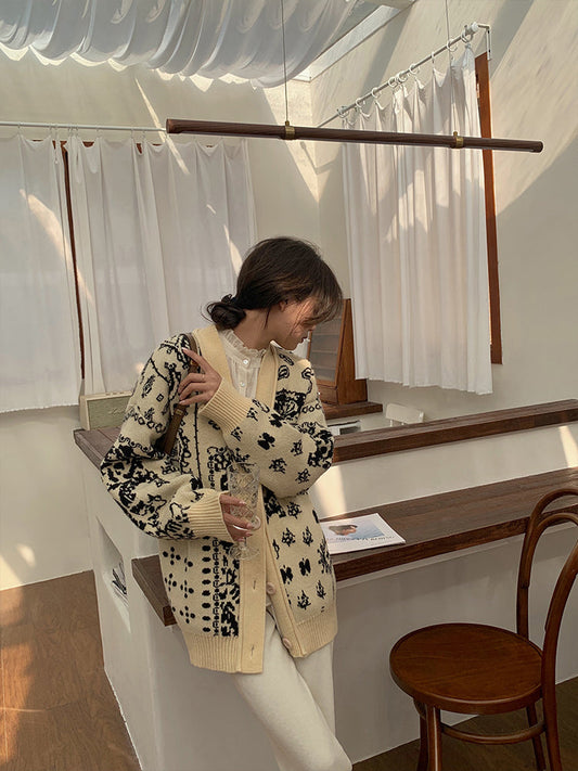 Cardigan Jacquard Vintage