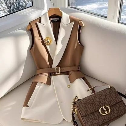Gilet Patchwork Marron