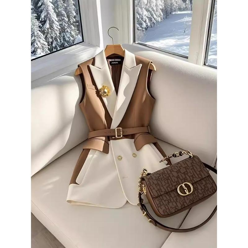 Gilet Patchwork Marron