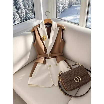 Gilet Patchwork Marron