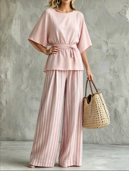 Ensemble Rose Rayé