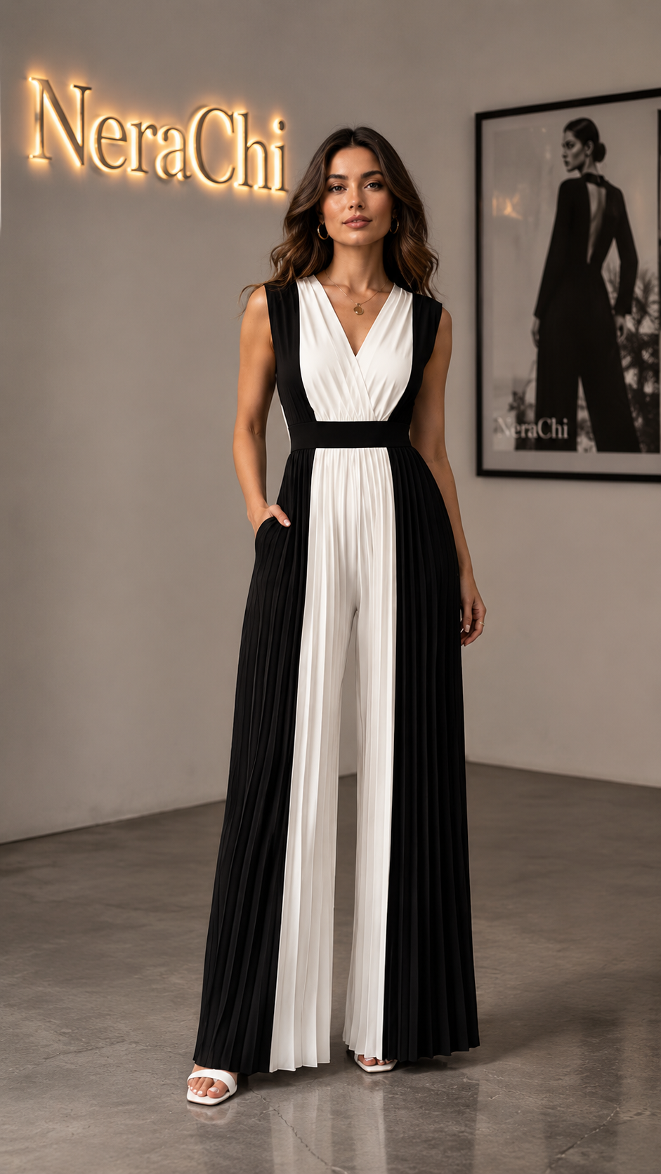 Combinaison Plissée Col V | NeraChi