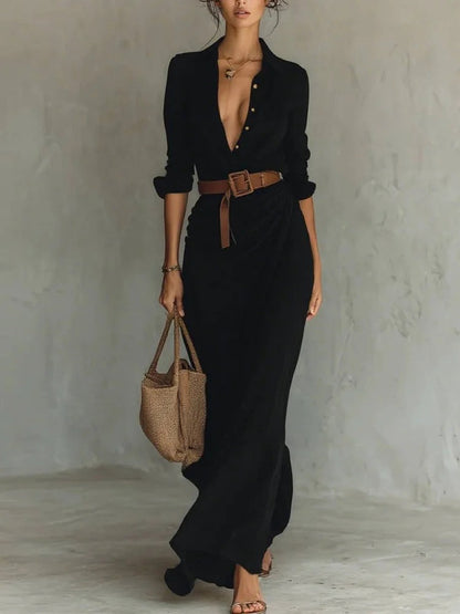 Robe Ceinturée Asymétrique
